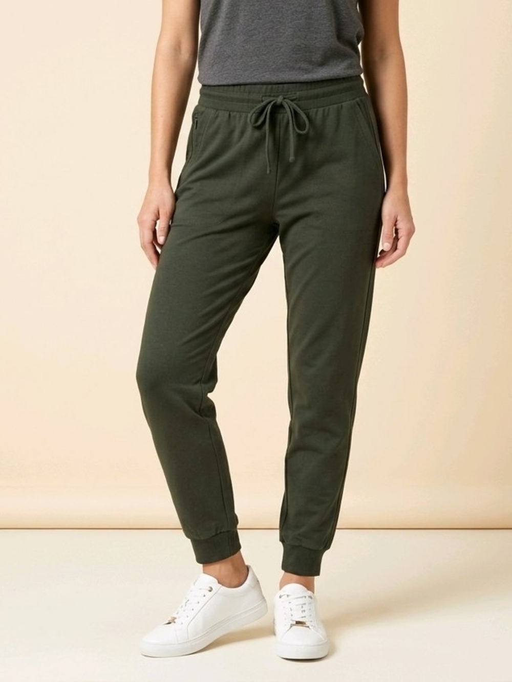 Rachel Zoe Extra Small Olive Green Drawstring Elastic Cuff Jogger Pants